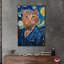 «Starry Night Van Gogh Cat», impressions sur toile de chat excentrique par Notoriart-104455088-104455103