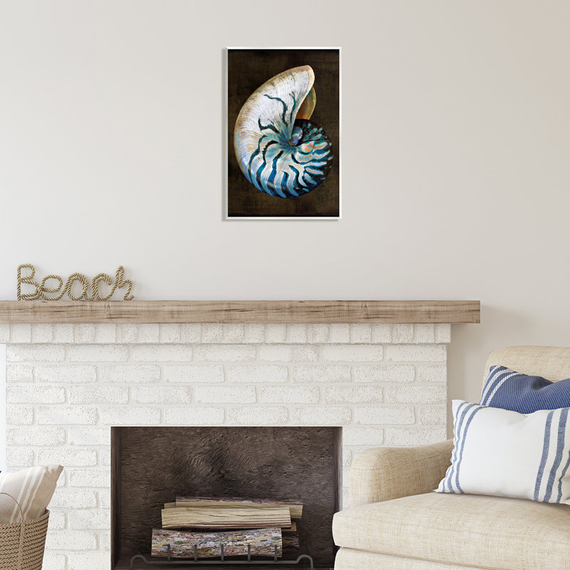 Nautilus foncé foncé par Caroline Kelly, H 19 po x l 13 po x P 0,5 po