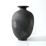 Approx.19" Earthy Gray Pottery Vase with Small Opening..