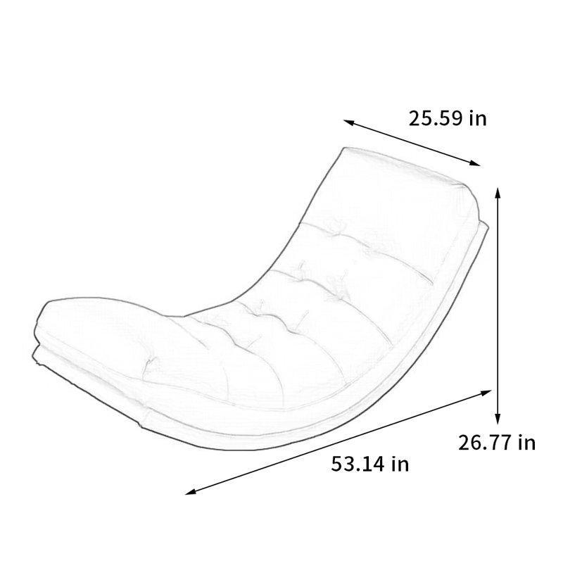 Chaise berçante en bois massif chenille, Noir