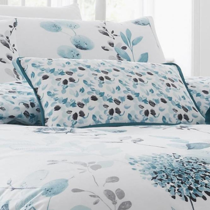 Meadowbrook Floral Rectangular Cushion, Teal