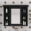 Armoire de salle de bain avec miroir, armoire de salle de bain murale 35 po x 28 po avec porte miroir et 6 tablettes ouvertes-1917308979