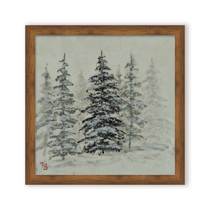 Nature Inspired "Serene Grove" Canvas Wall Art By , 12" H x 12" W, Framed Matted Print, Black