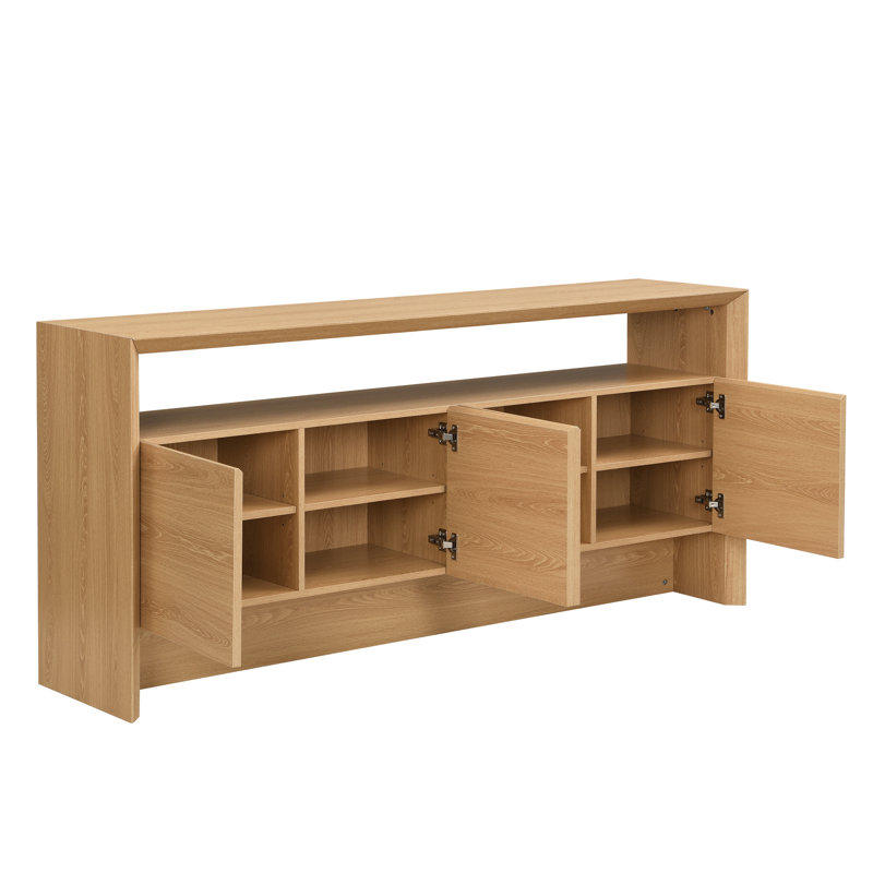 Long buffet moderne en bois avec tablette ouverte 68,70 po Winton