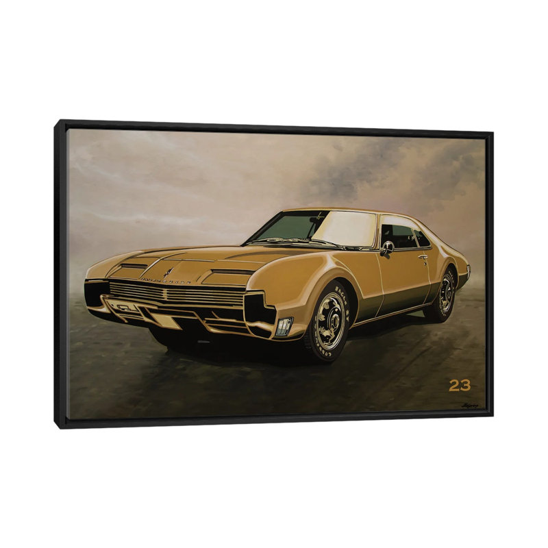 Oldsmobile Toronado 1969 by Paul Meijering - Painting on Canvas, Black Floater Frame, 66.04 cm H x 45.72 cm W