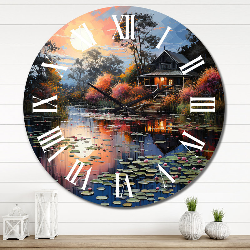 Horloge murale Lakehouse Shades of Tranquility, H 36 po x l 36 po