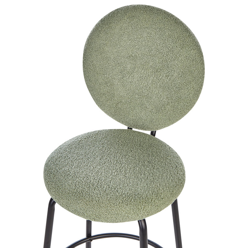 Rheuark Upholstered Counter Stool with Metal Frame, Light Green