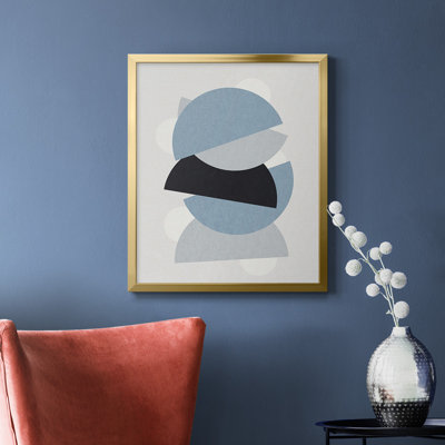 Toile encadrée de qualité supérieure Shapely Blues I - prête à être accrochée