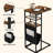 28 Inch C Shaped End Table with Storage Shelves and Bag