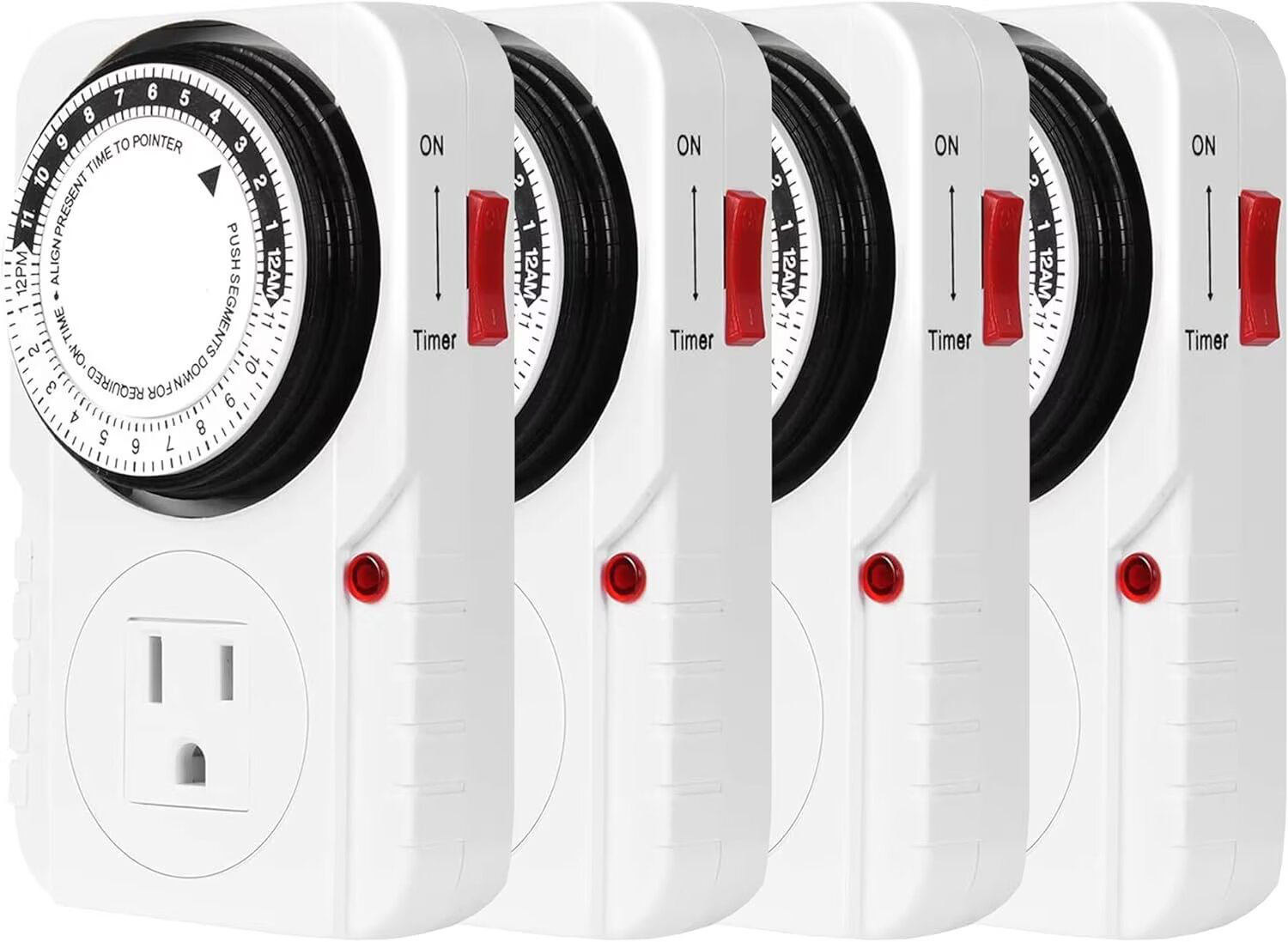 iPower 24 Hour Plug-in Timer, Mechanical Timer for Electrical Outlets ...