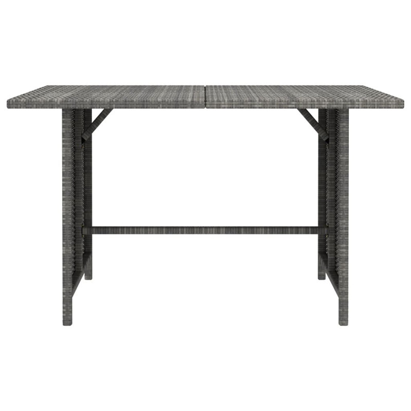 Patio Dining Table Grey 43.3" x 27.6" x 25.6" Poly Rattan, Grey