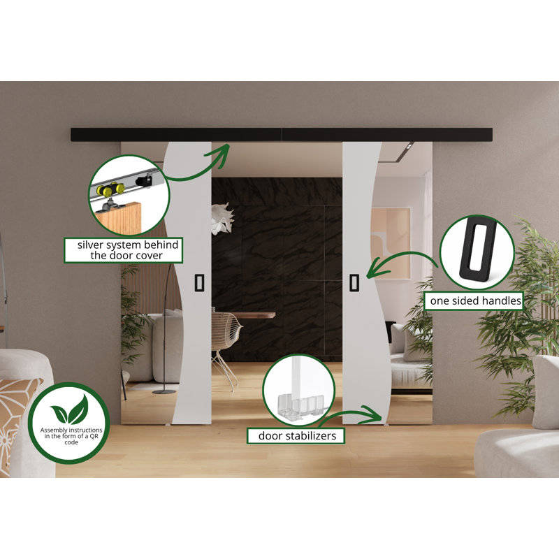 Benius 2 Door, 134cm x 205cm, White
