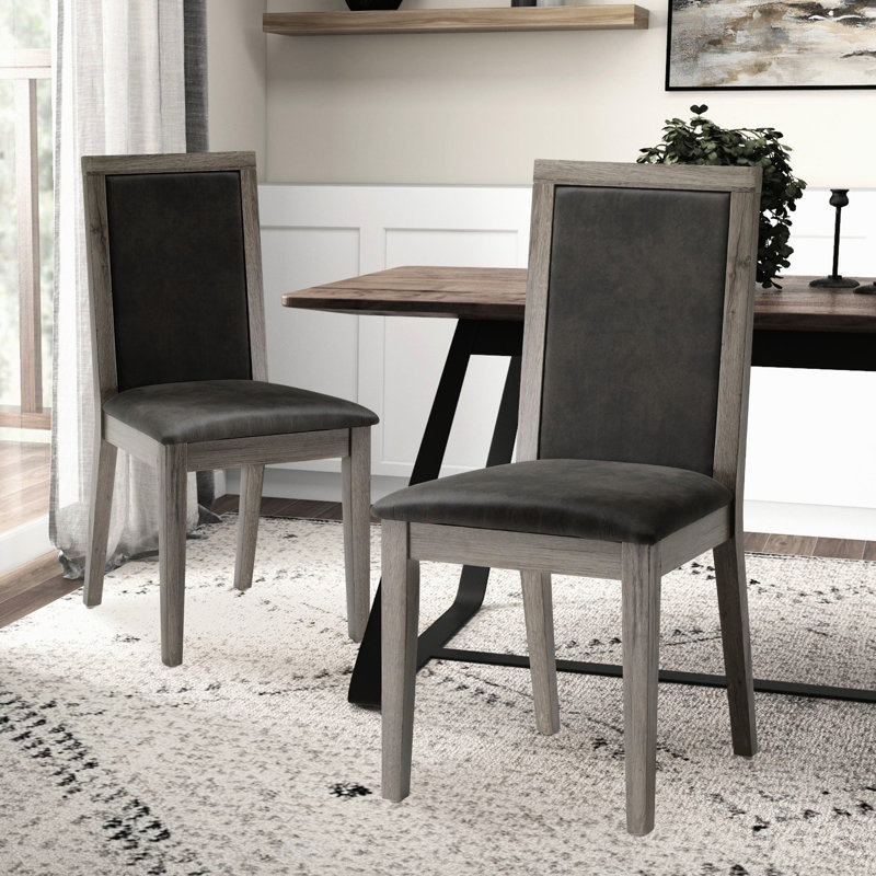 Chaises de salle à manger 2 pièces, bois massif + coussin élégant en mousse, gris pour une structure à haute élasticité