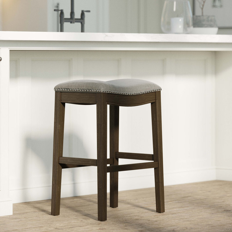 Tabouret de bar en bois de 31 po de hauteur avec siège en similicuir