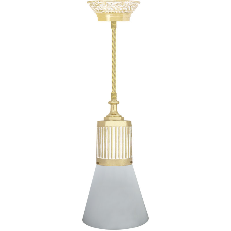 Escanaba 1 - Light LED Bell Pendant, White Patina Gold