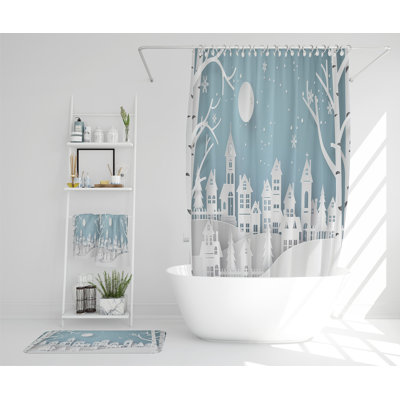Nazira Polyester Shower Curtain Set