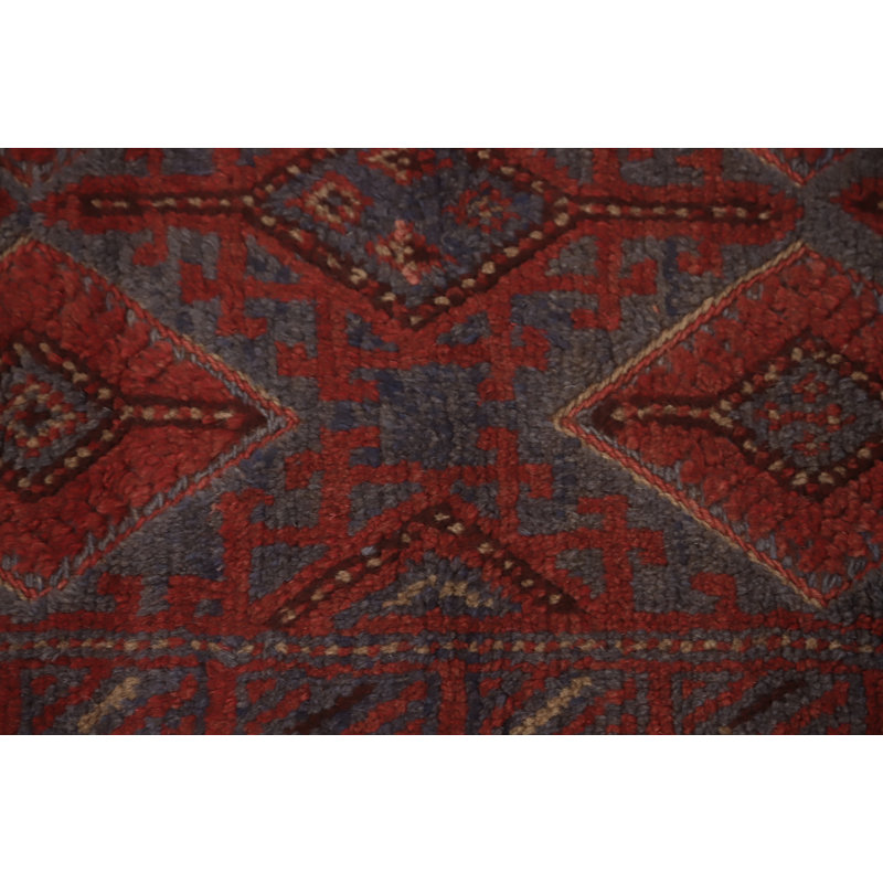 Tapis de couloir unique en laine 8 pi 4 po x 1 pi 10 po rouge