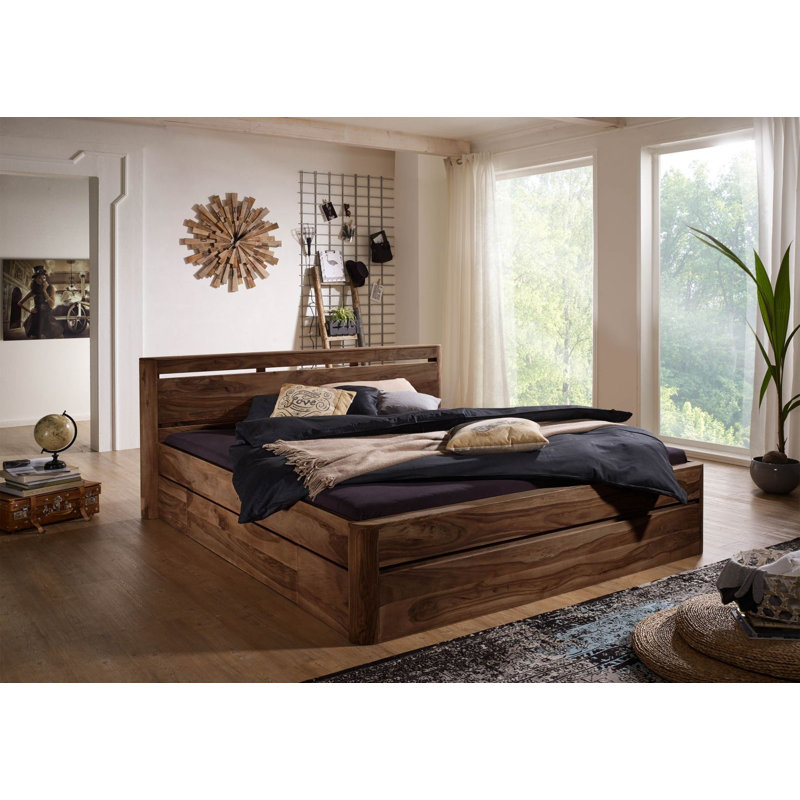 Toronto Solid Wood Bed, Drawers, European Kingsize (160 x 200 cm)