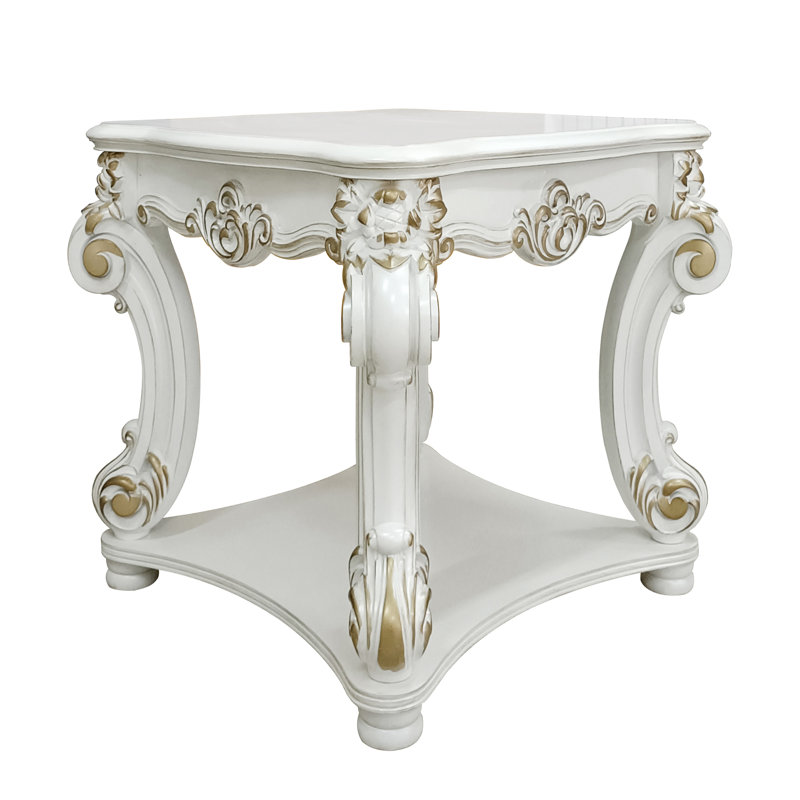 Cabildo Transitional Rectangular End Table with Storage, Cherry, 26.5" H x 31.5" W x 31.5" D