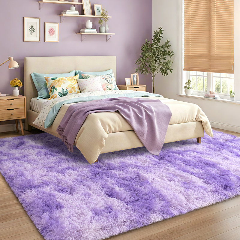 Super Soft Tie-Dyed StarPurple Rug 6x9 ft, Oversized Living Room Rug, Thick Pile Rug, Fluffy Tufted Room Rug For Room Bedroom Large Cozy Fuzzy Rug Room Home Decor Aesthetic Soft Non Slip Rug Decor Aesthetic, Christmas Decor, Halloween Decor