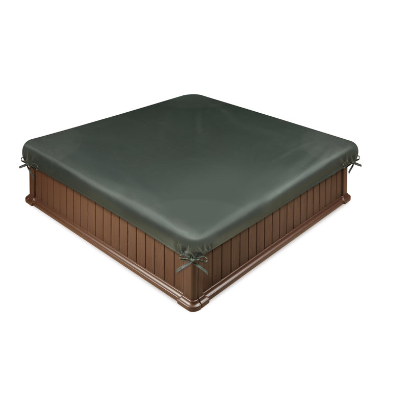 Woodland Brown and Green HDPE Square Sandbox with Cover