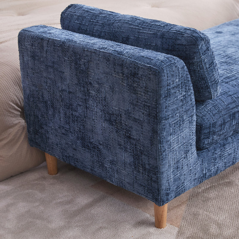 Modern Upholstered End of Bed Bench, Blue