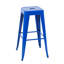 Ensemble de 2 tabourets de bar en métal bleu sans dossier, hauteur comptoir 76 cm, détachables, grande capacité de charge, structure stable, pour salle à manger - design gain de place, métal de qualité, cuisine.
