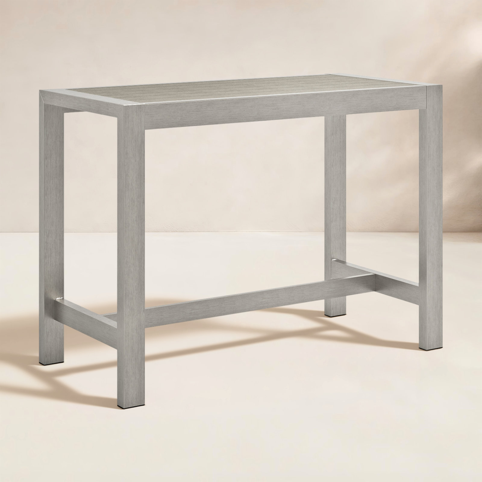 Betty 59" Patio Dining Table, Gray/Silver