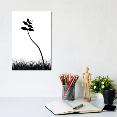Minimalist Black & White Plant by Nordic Print Studio - Gallery-Wrapped Canvas Giclée on Canvas