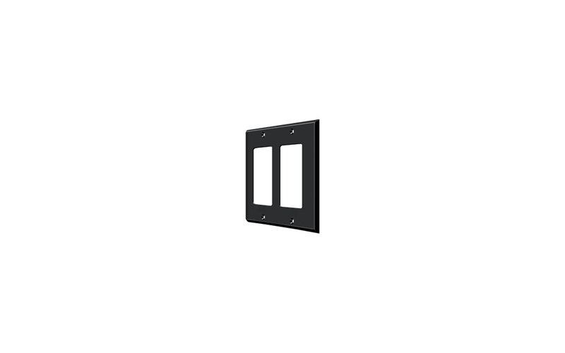 Deltana SWP4741U19 Switch Plate, Double Rocker in Paint Black