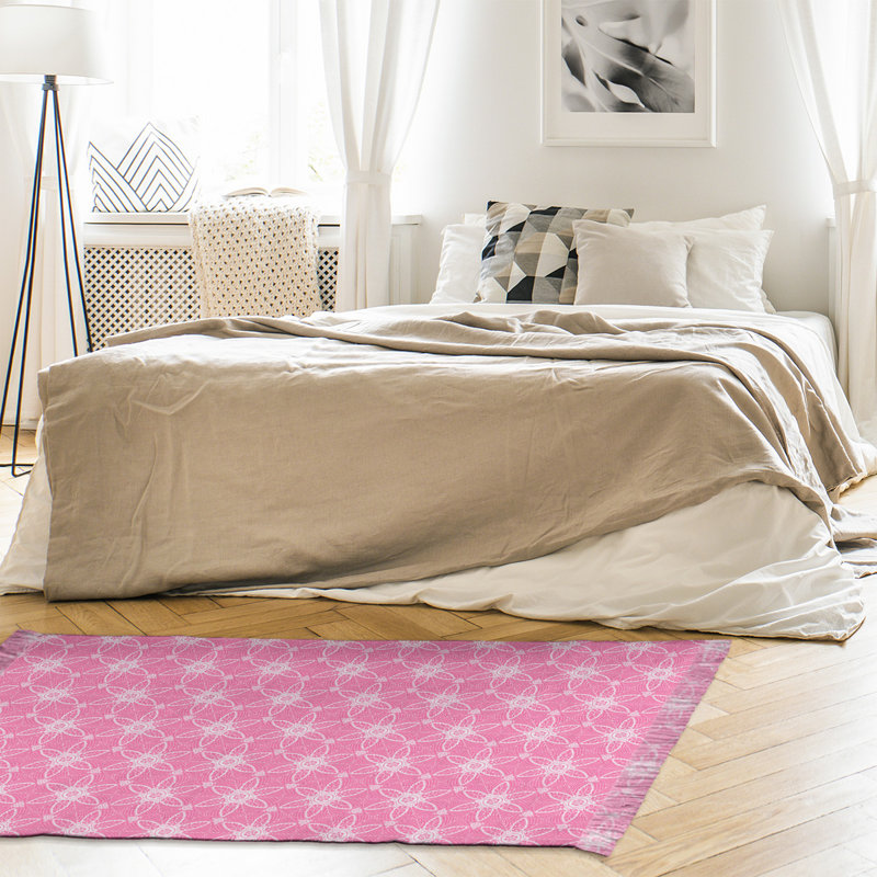 Tapis zone rose ornée cercles Mcguigan, Non