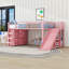Lit mezzanine en métal avec glissière, tiroirs de rangement et bande DEL-1351748564