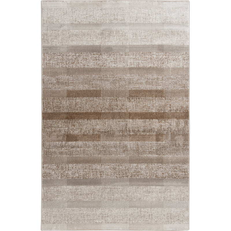 Bungalow Rose Puryear Beige/Orange Abstract Indoor Polypropylene Area Rug, Rectangle 4'11.1" x 7'6.6"