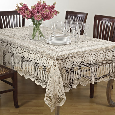 Nappe en coton faite à la main en dentelle Medallion