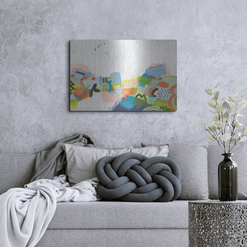 Art mural en métal Winston Porter «Resort Town 3» par Jan Weiss, H 24 po x l 36 po