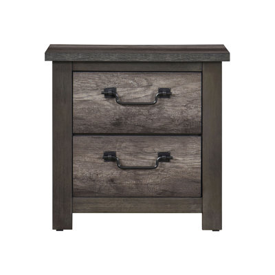 Table de chevet avec rangement à 2 tiroirs gris