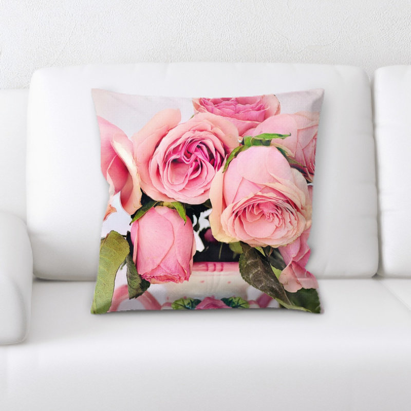 Housse et insert de coussin carré Roses