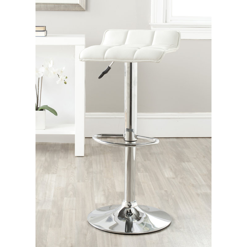 Bunky Swivel Upholstered Adjustable Height Counter Stool, White