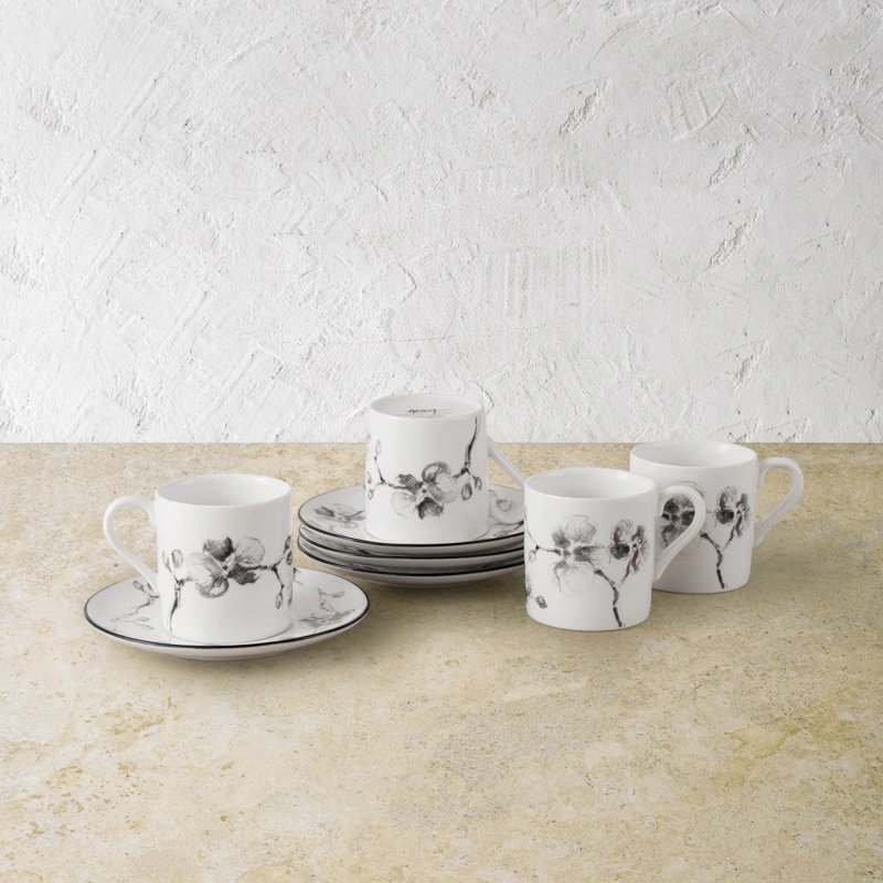 Black Orchid Demitasse Set