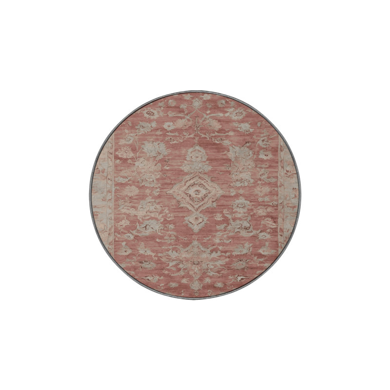 Tapis brun soyeux et moelleux, Rond 3 pi