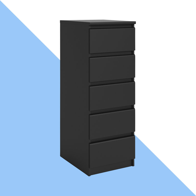 Caton 5 - Drawer Chest of Drawers, Matte Black