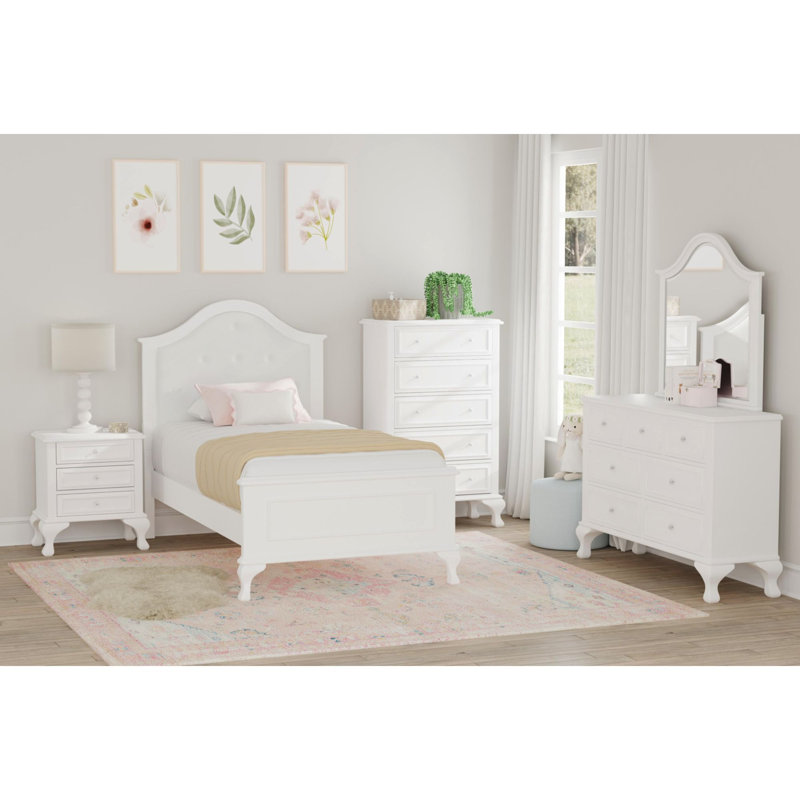Ensemble de chambre à coucher avec lit simple 4 pièces Guarino