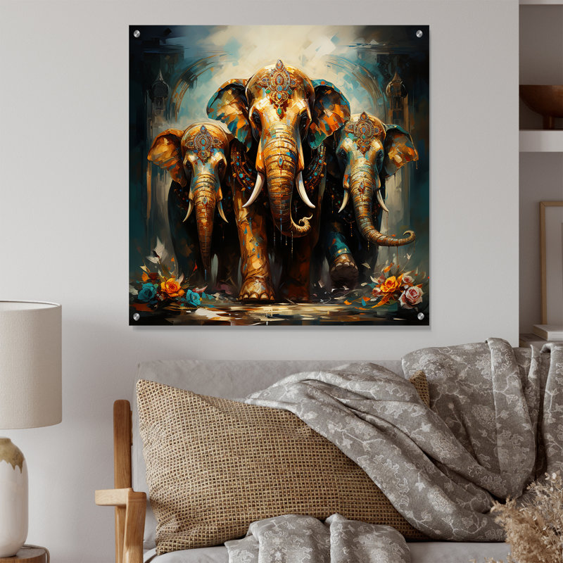 Tomika - Art asiatique, art mural acrylique, H 16 po x l 16 po