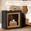 Table de bout avec design inspiré du cadre, table d'appoint rectangulaire avec grande tablette de rangement