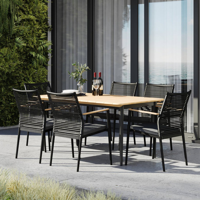Metzger 6 Seater Dining Set with Cushions