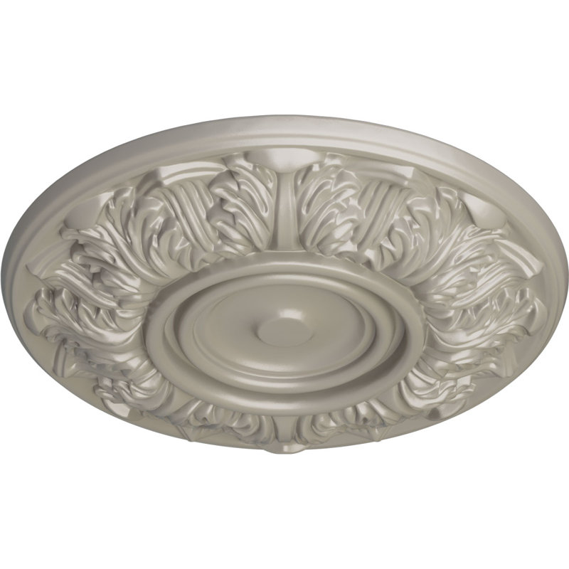 Médaillon de plafond Endurathane Whitman, DO 13 po x P 1 3/8 po (pour les auvents jusqu'à 3 3/4 po), fini blanc perle peint à la main