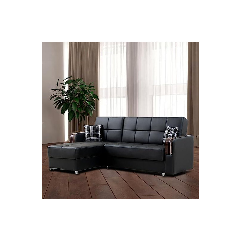 Canapé modulaire réversible Chelita , Noir