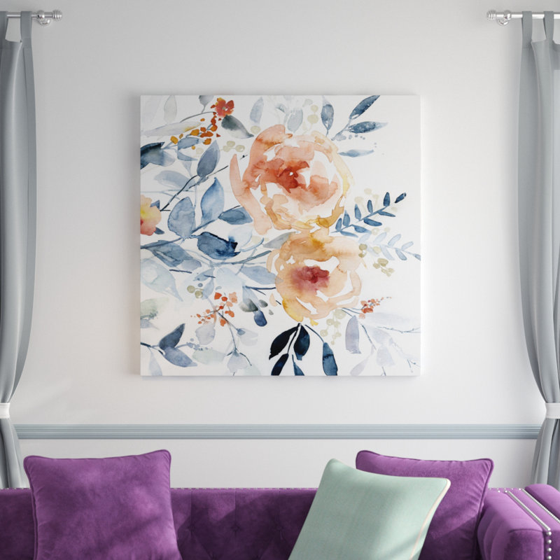 «Flowering Branches I», peinture, H 40 po x l 40 po x P 1,5 po, Toile tendue