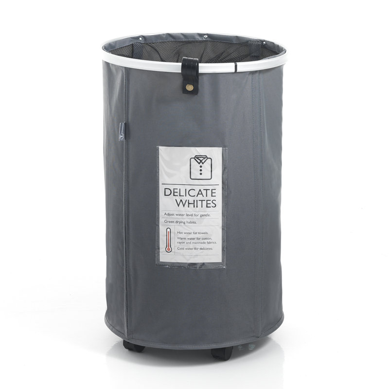 Fabric Rolling Laundry Hamper with Handles