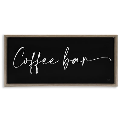 «Coffee Bar Classy Script Brown Grain», art mural sur toile flottante par Lux + Me Designs